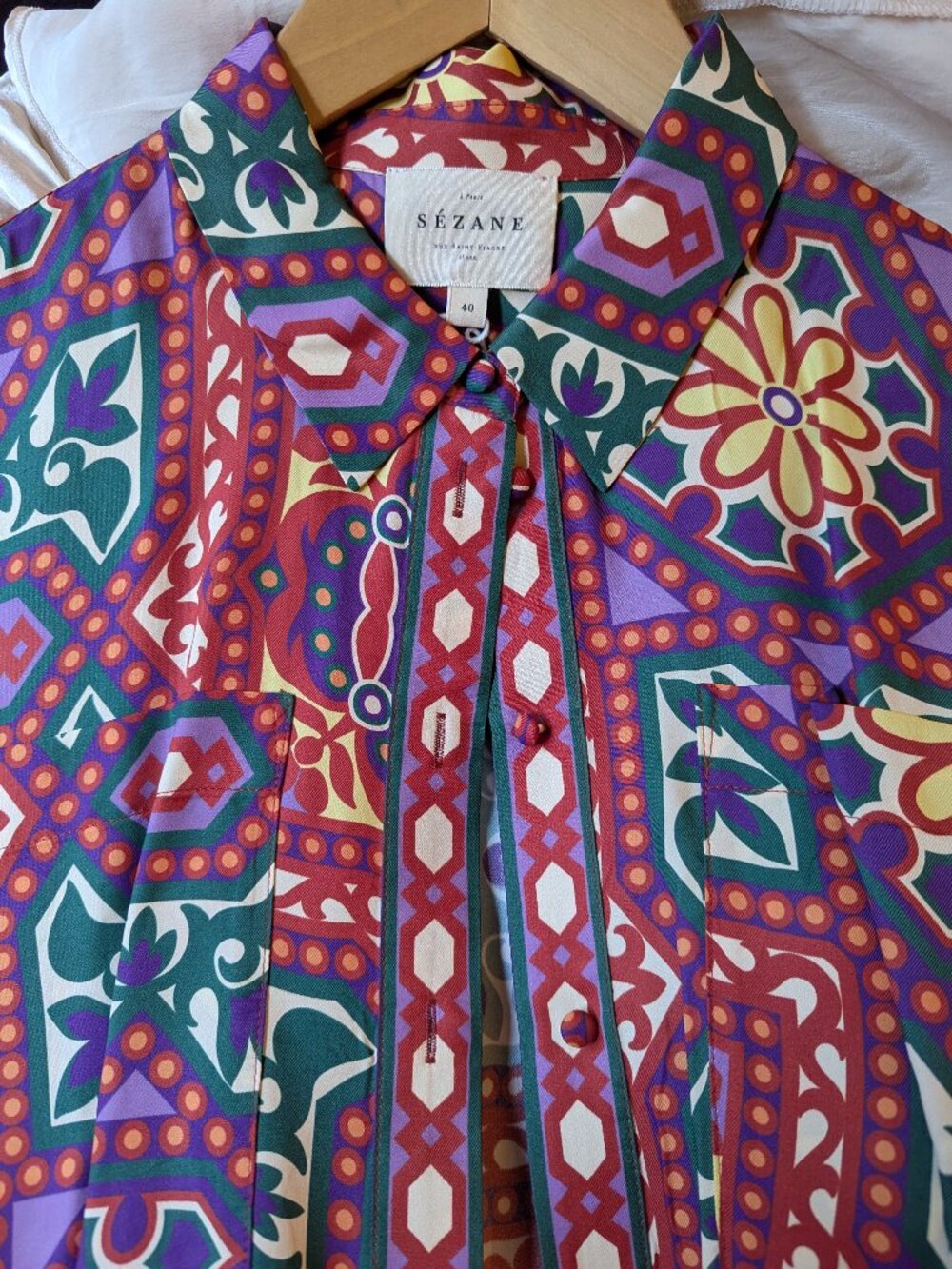 Sezane Laureana Dress Twisty Pattern - Size 8